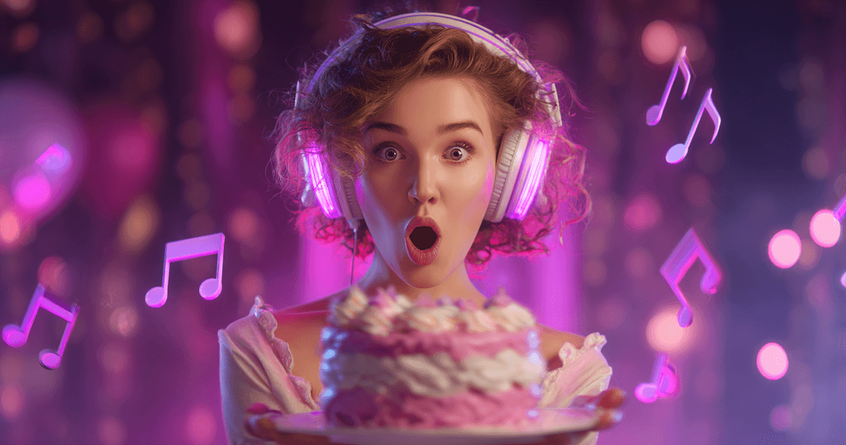 Birthday celebration with customized music playing