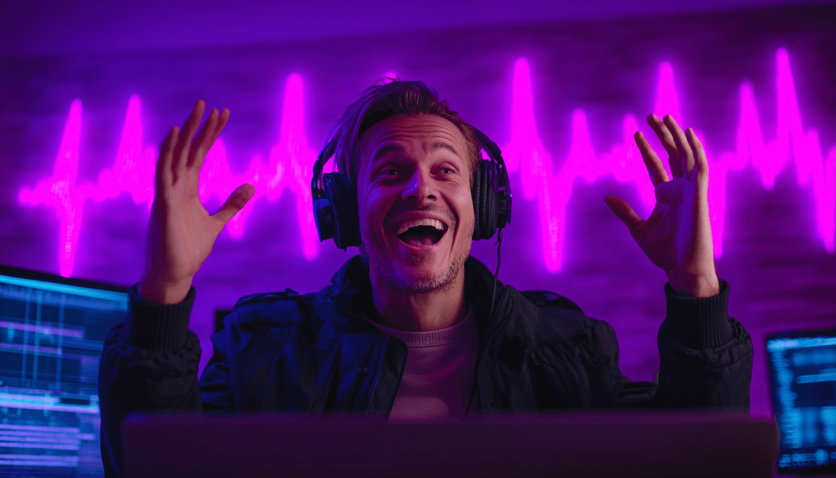 Professional music producer working on lyric swaps in modern studio