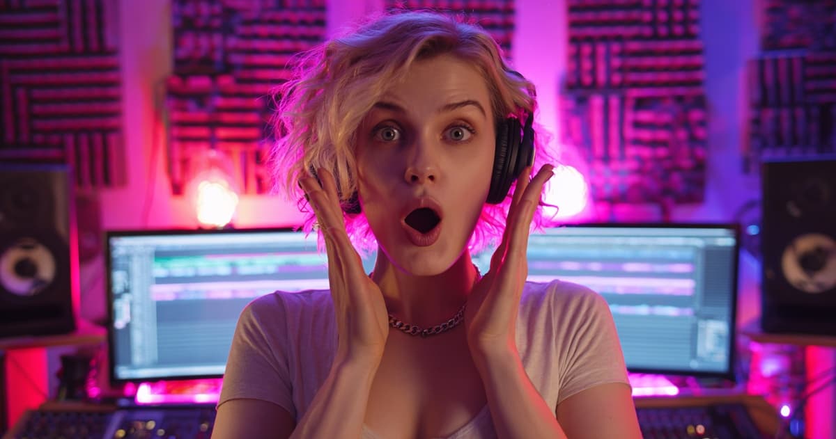 Modern audio editing tools make creating clean versions more accessible Young woman with headphones working on audio editing in professional studio