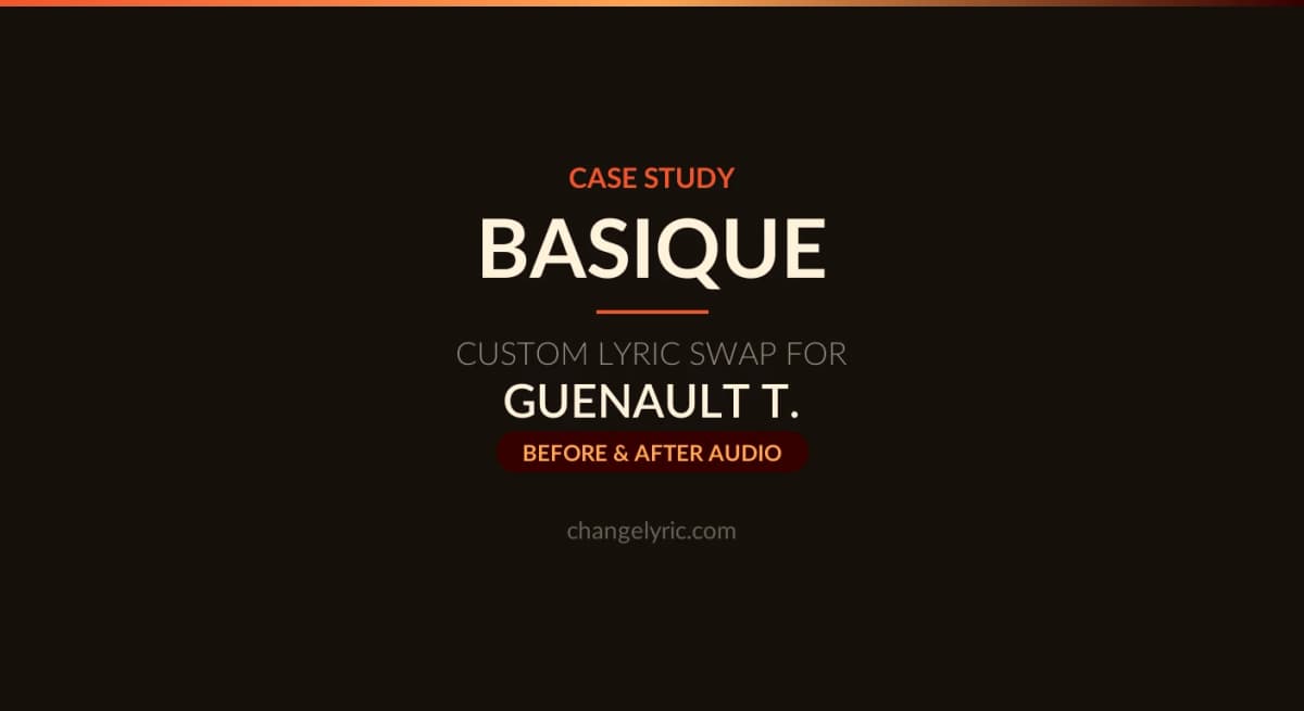 Custom lyric swap rewriting Orelsan's French rap Basique into a wedding anthem