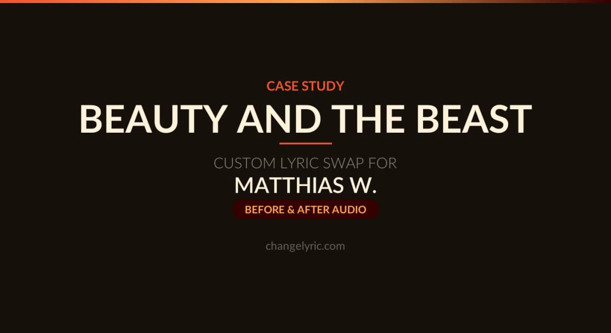 Beauty and the Beast from Disney rewritten as a custom lyric swap for a cousin's birthday