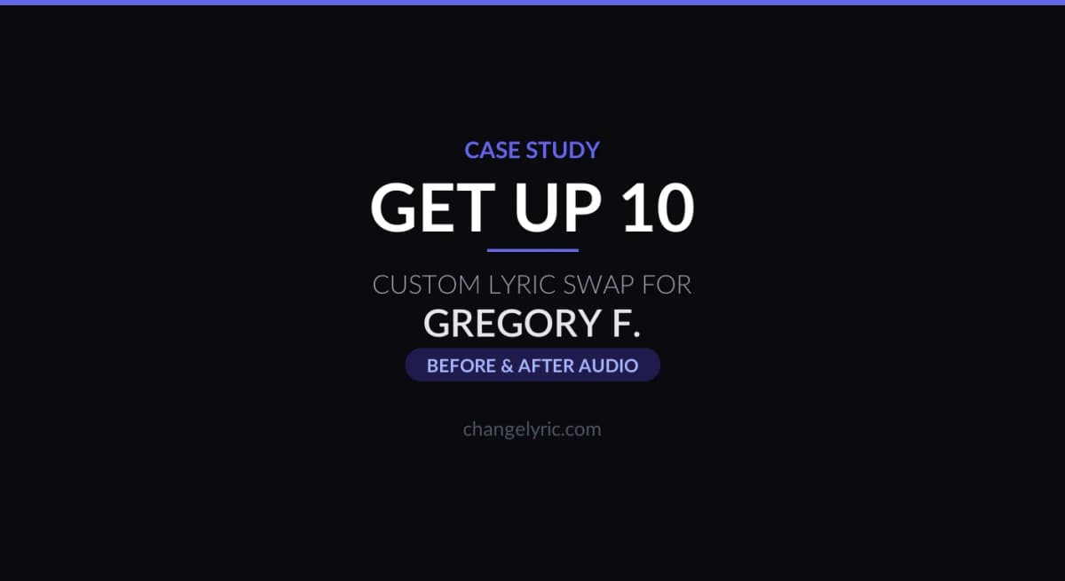 Custom lyric swap case study - Get Up 10 by Cardi B with personalized lyrics
