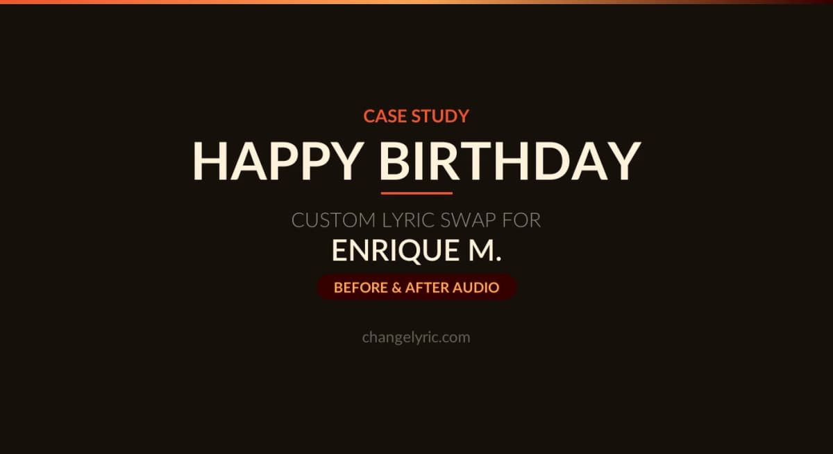 Happy Birthday custom wedding version lyric swap