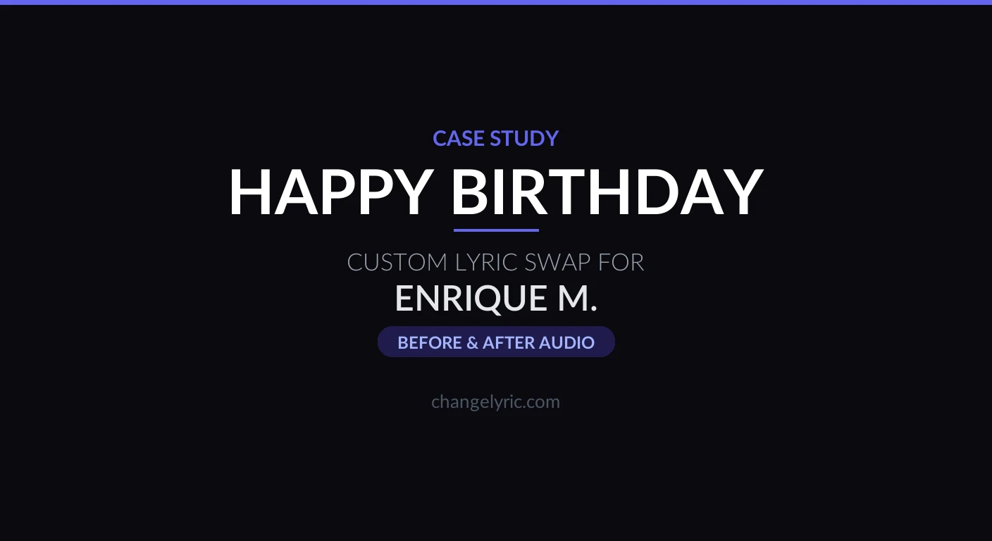 Happy Birthday custom wedding version lyric swap