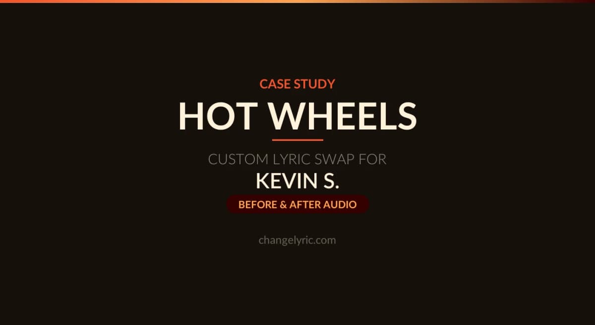 Custom lyric swap case study - the Hot Wheels theme song rewritten as a team hype anthem