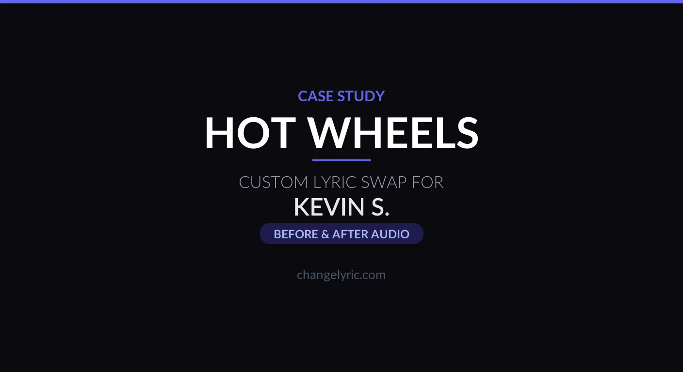 Custom lyric swap case study - the Hot Wheels theme song rewritten as a team hype anthem