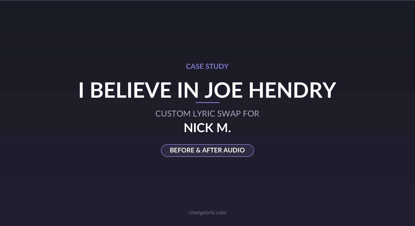 I Believe In Joe Hendry custom name swap