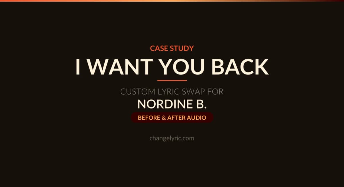 The Jackson 5's I Want You Back rewritten as a romantic name swap