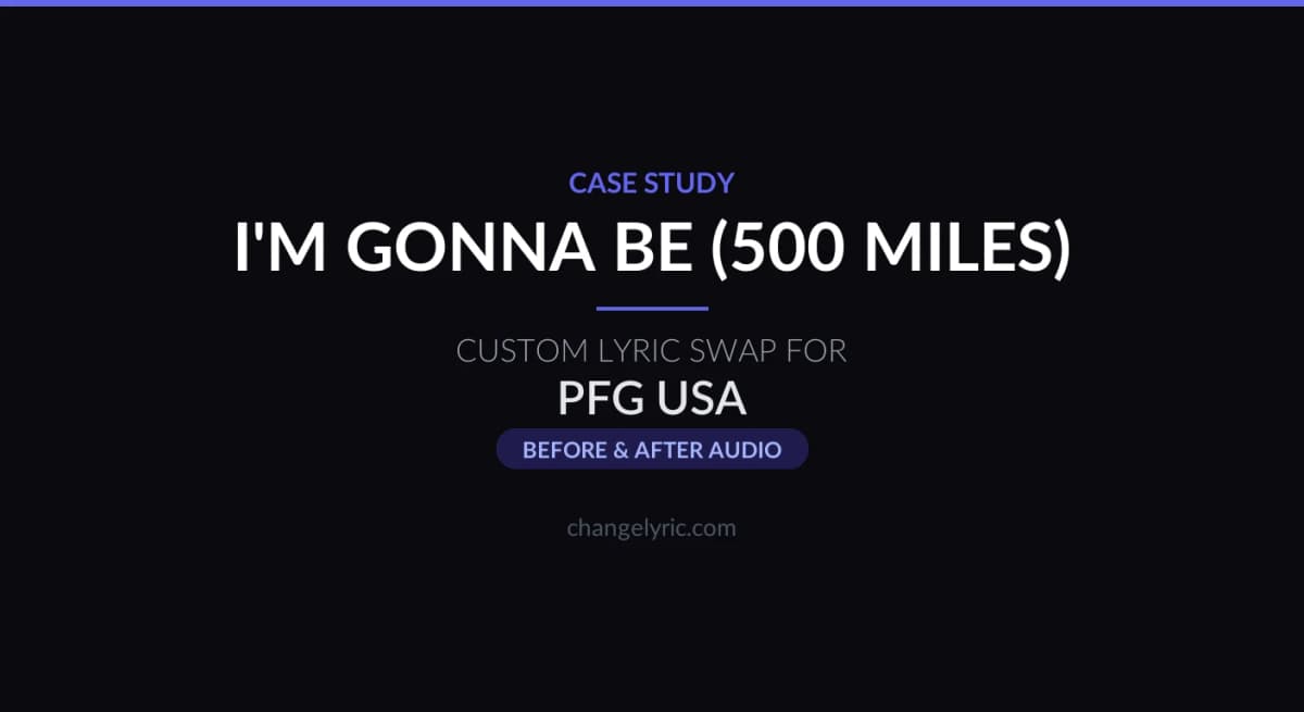 I'm Gonna Be (500 Miles) custom lyric swap for corporate tractor sales team