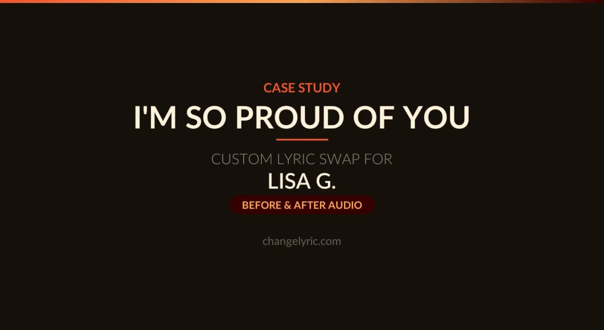 I'm So Proud of You - custom lyric swap for mother-daughter wedding dance
