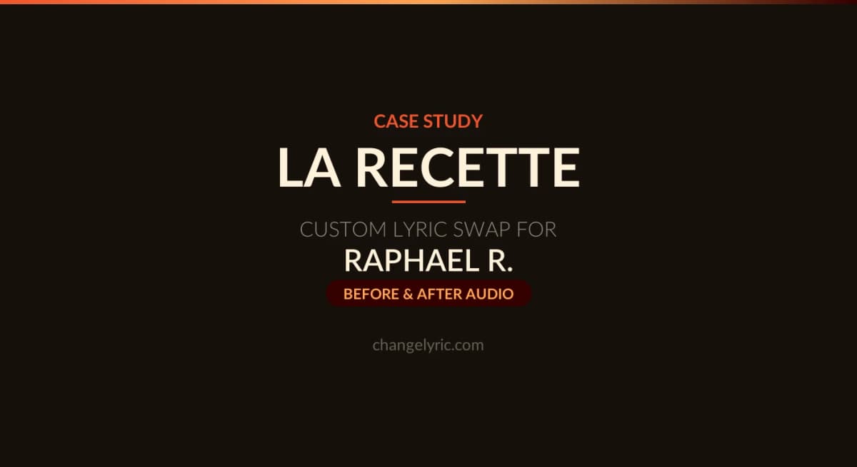 Custom lyric swap case study - La Recette by Jeck and Carla