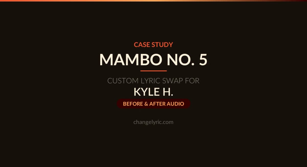 Mambo No. 5 custom lyric swap for Baby No. 5 parenting parody