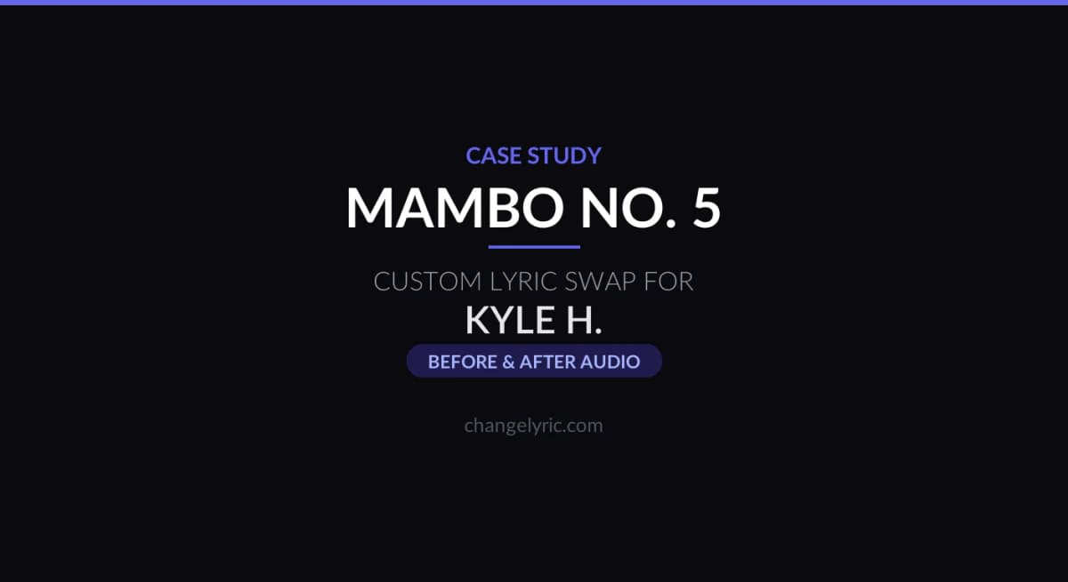 Mambo No. 5 custom lyric swap for Baby No. 5 parenting parody