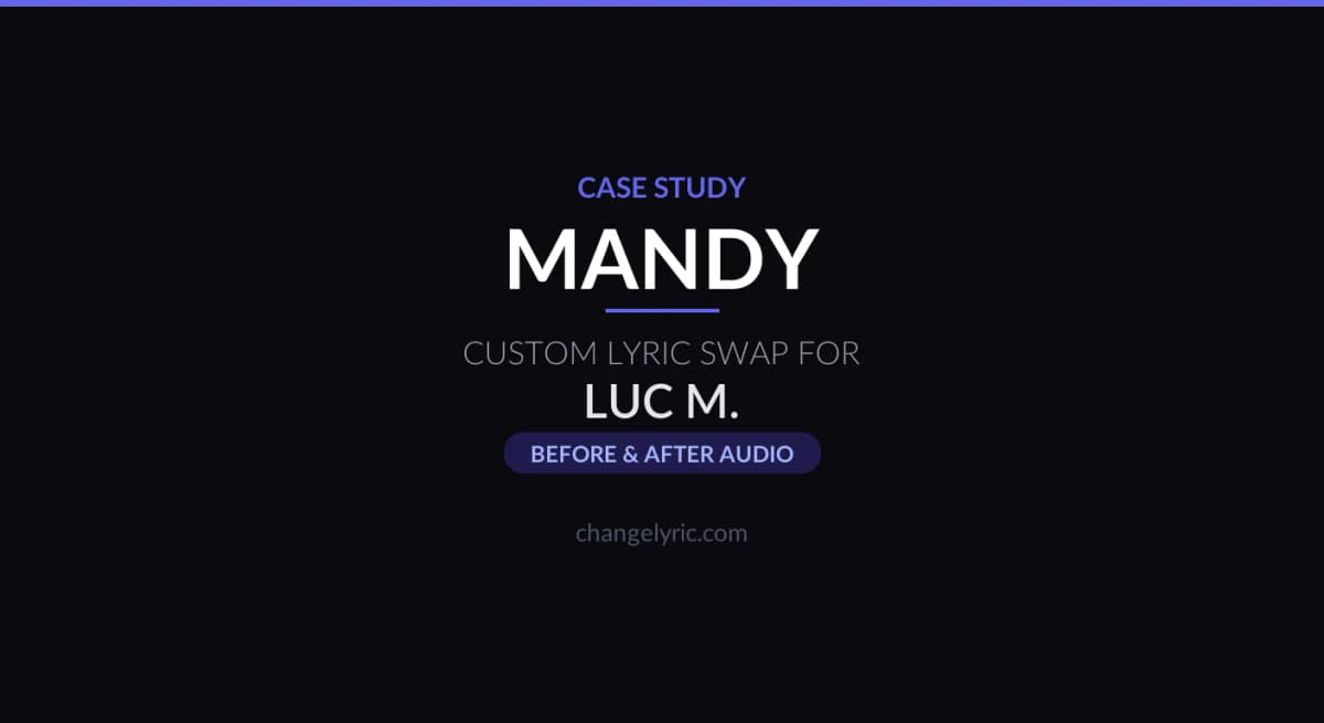 Mandy by Barry Manilow - custom name swap to Wendy