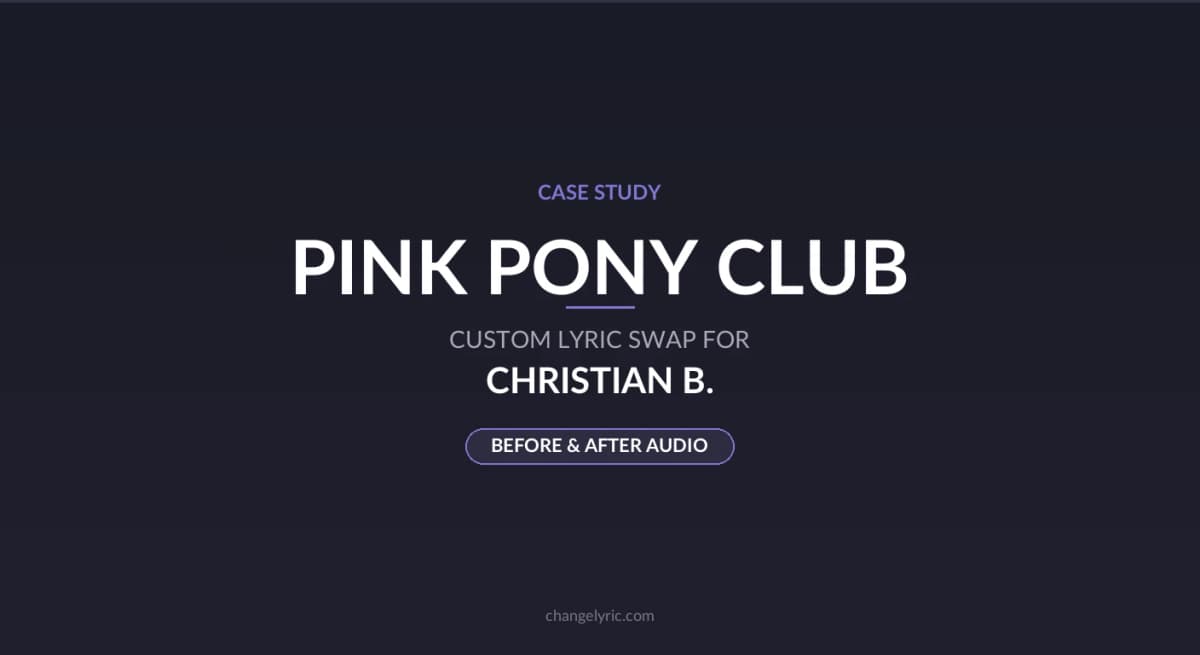 Pink Pony Club custom lyric swap for corporate all-hands event
