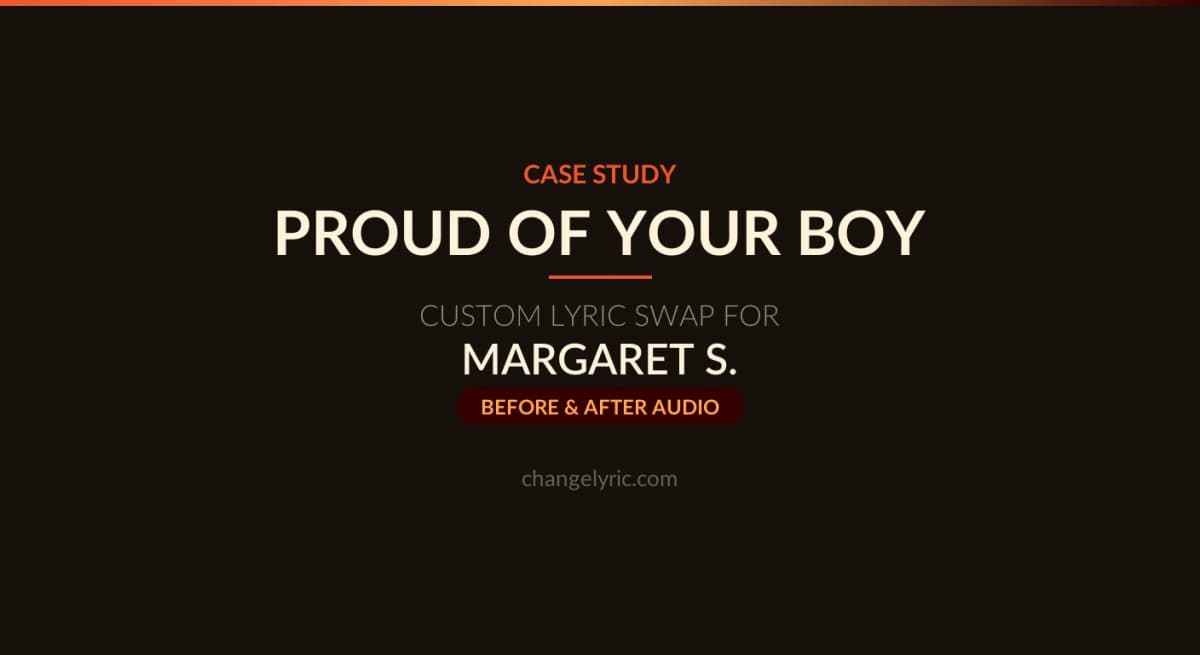Custom lyric swap case study - Proud of Your Boy from Aladdin for mother son wedding dance