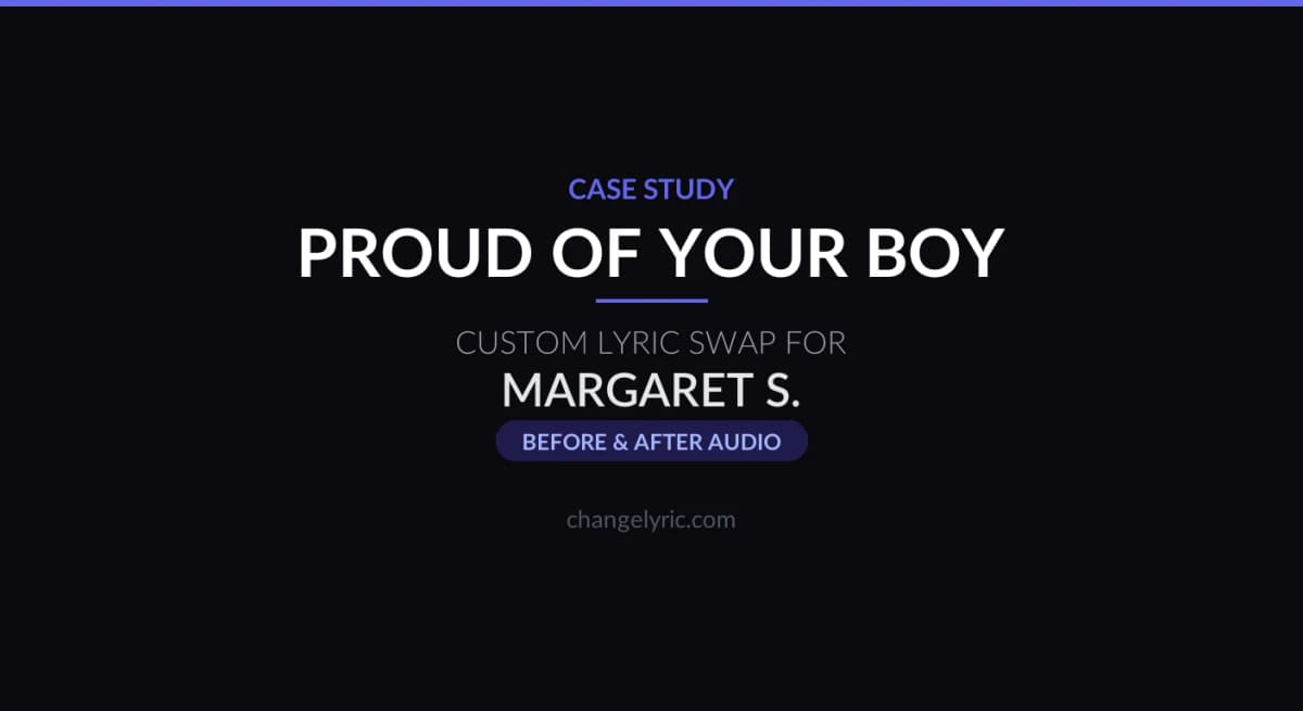 Custom lyric swap case study - Proud of Your Boy from Aladdin for mother son wedding dance