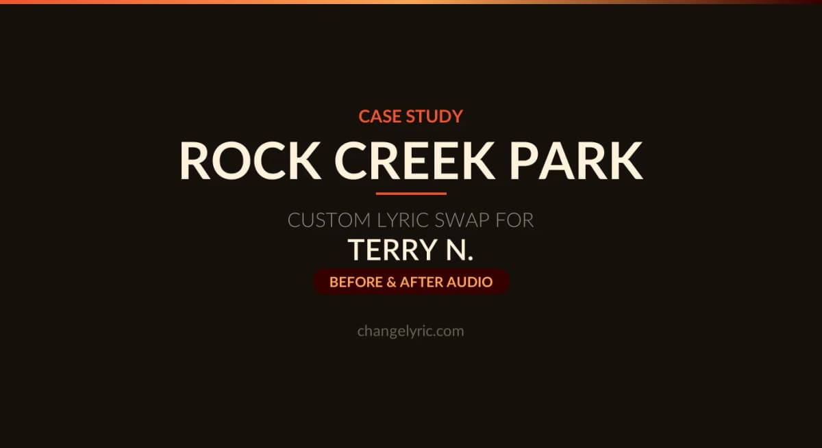 Custom lyric swap case study - Rock Creek Park by The Blackbyrds