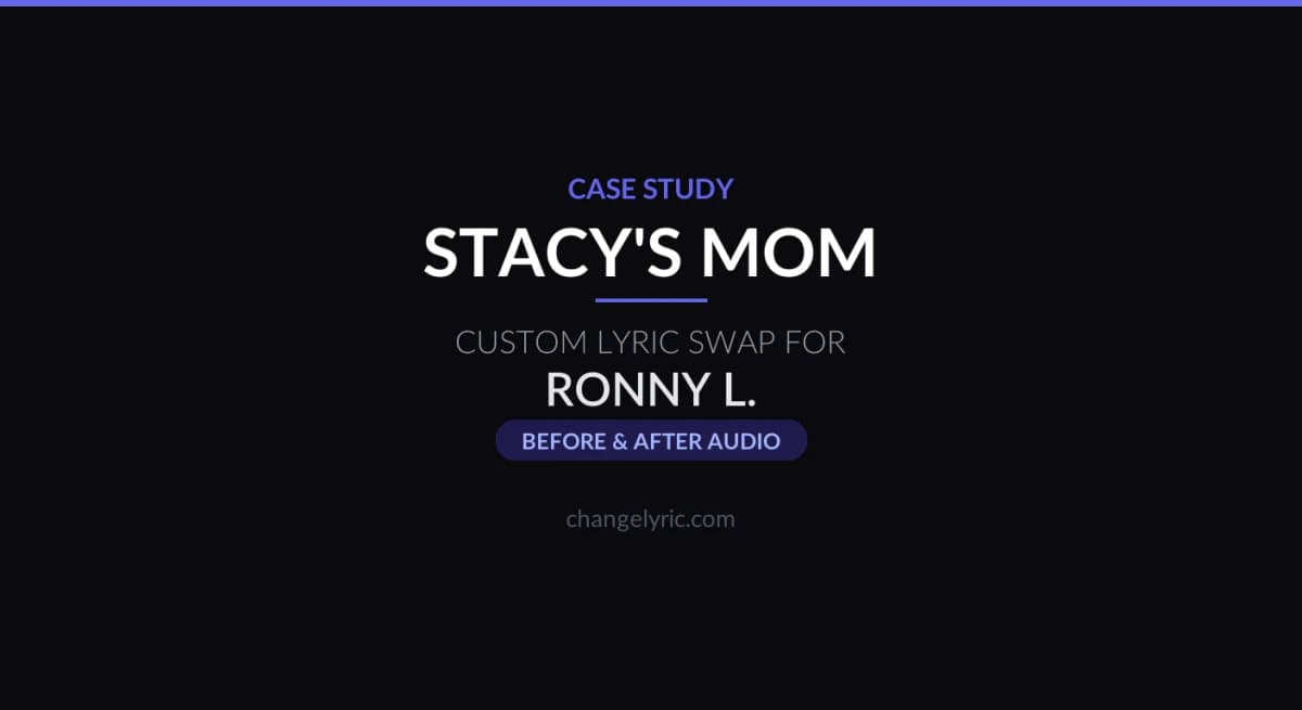 Stacy's Mom custom lyric swap for My Kid's Mom family tribute