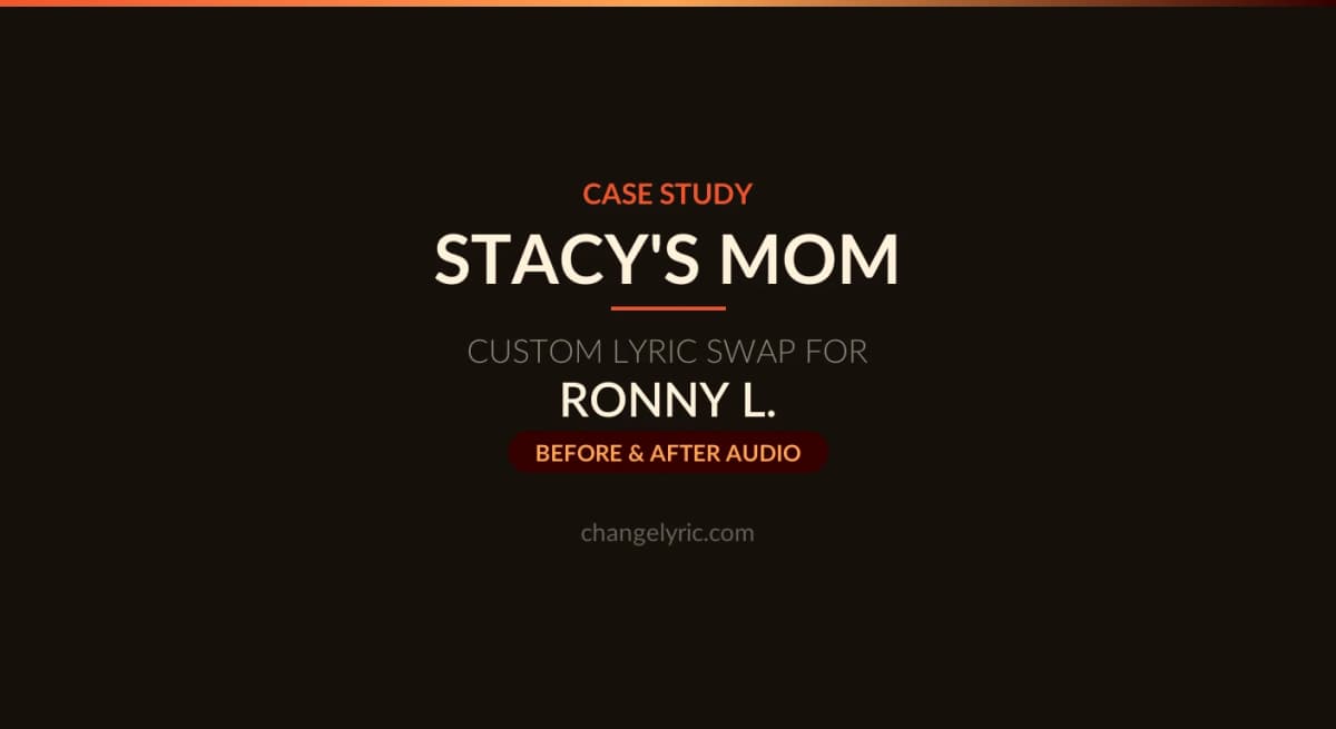 Stacy's Mom custom lyric swap for My Kid's Mom family tribute