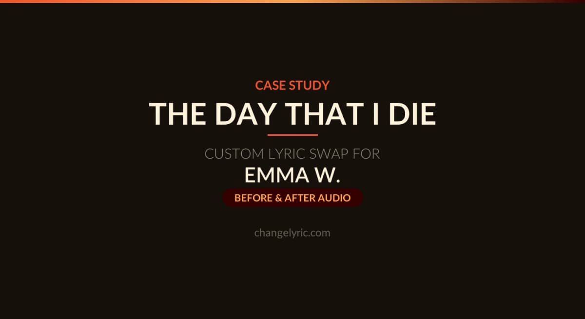 Custom lyric swap - Lewis Capaldi The Day That I Die memorial tribute