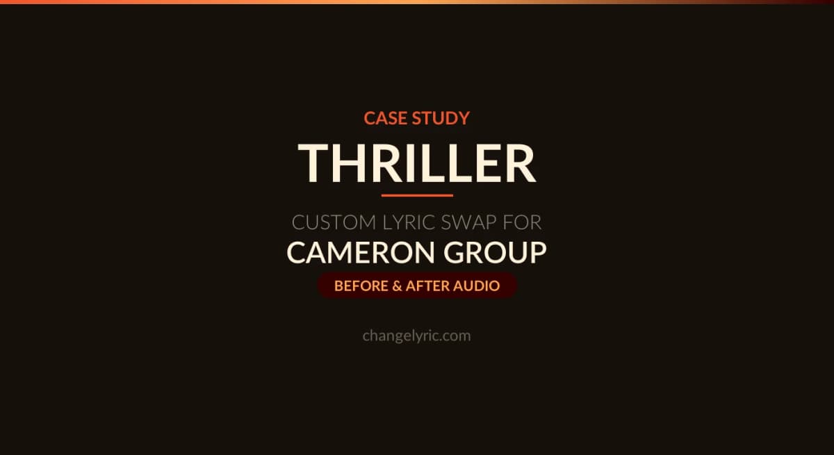 Thriller hero card for Cameron Group's law office lyric swap
