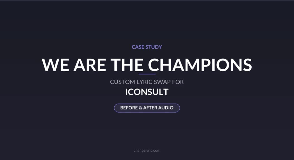 We Are The Champions by Queen custom corporate tribute