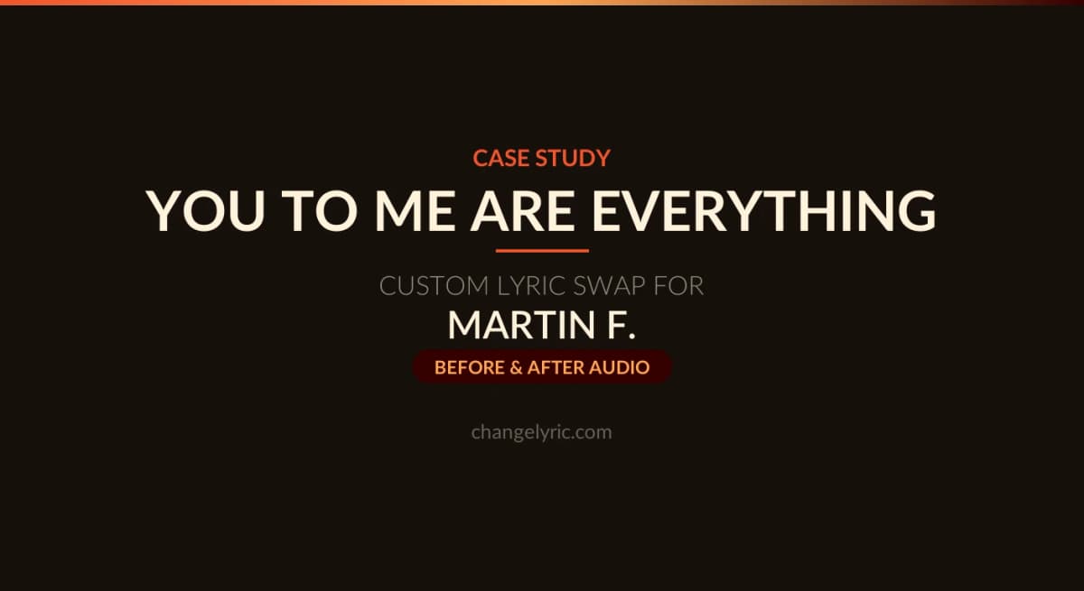 You To Me Are Everything by The Real Thing custom wedding lyrics